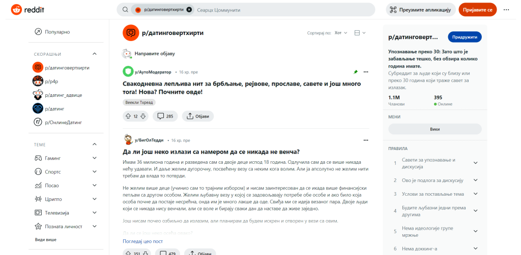 Reddit DatingOverThirty Srbiji